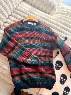 Aigner Multicolor Striped Knit Crewneck Sweater - Men's
